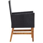 vidaXL Mobilier d'extérieur 9 Pièces Résine tressée et bois d'acacia Noir