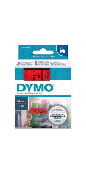 DYMO LabelManager cassette ruban D1 24mm x 7m Noir/Rouge (compatible avec les LabelManager et les LabelWriter Duo)
