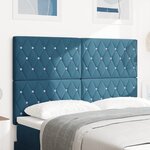 vidaXL Tête de Lit LED Bleue Foncée 80 cm Velours