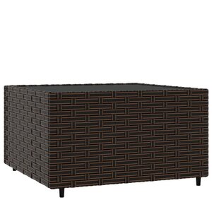 vidaXL Table basse de jardin carré marron 50x50x30 cm résine tressée