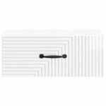 vidaXL Cabinet de chevet mural 2 Pièces Blanc brillant 49 x 34 5 x 20 cm