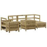 vidaXL Salon de jardin 7 Pièces bois de pin imprégné