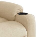 vidaXL Fauteuil inclinable Crème Tissu