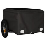 vidaXL Remorque de vélo noir et vert 30 kg fer