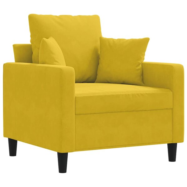 vidaXL Fauteuil Jaune 60 cm Velours