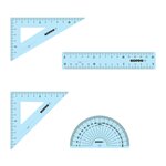 Kit de géometrie GEO15  4 pièces  assorti KORES
