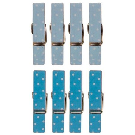 16 mini pinces à linge aimantées bleues 3 5 cm
