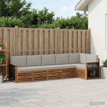 vidaXL Ensemble de canapé d'angle 5 Pièces Naturel et gris clair