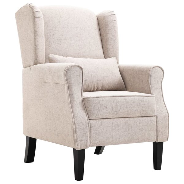 vidaXL Fauteuil beige tissu