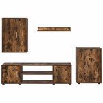 vidaXL Ensemble meuble TV 4 Pièces Chêne Fumé Bois d'ingénierie