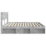 vidaXL Cadre de lit avec rangement et tête de lit Gris béton
