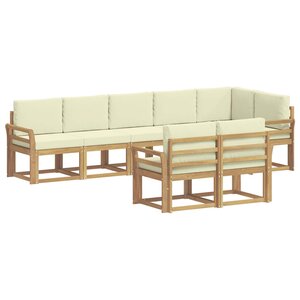 vidaXL Ensemble de canapés d'extérieur 8 Pièces Blanc et crème Polyester
