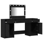 vidaXL Table de Toilette 3 Pièces Noir 40 x 41 x 75 cm Bois d'ingénierie
