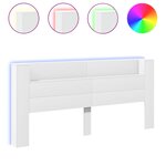 vidaXL Armoire tête de lit avec LED blanc 220x16 5x103 5 cm