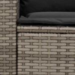 vidaXL Canapé de jardin avec coussins 5 places gris résine tressée