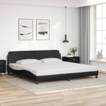 vidaXL Cadre de lit Dover noir 193x203 cm similicuir
