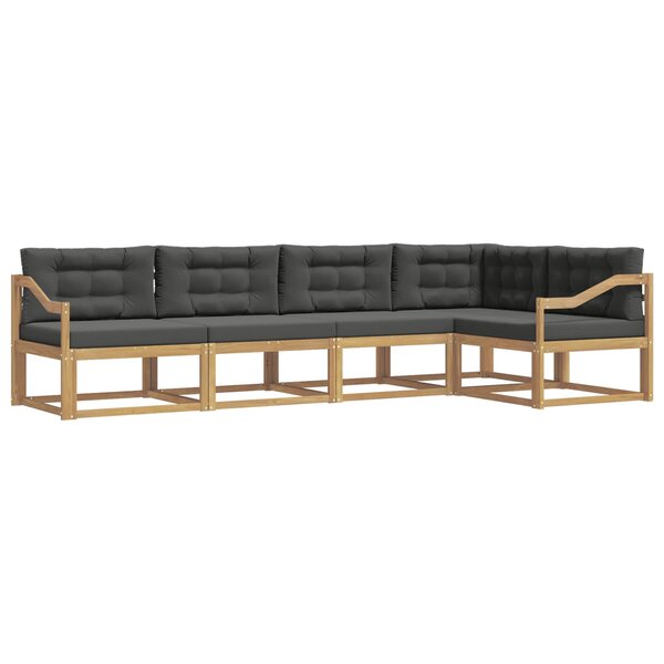 vidaXL Ensemble de canapés d'extérieur 4 pc Blanc et anthracite