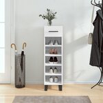 vidaXL Armoire à chaussure Blanc brillant 30x35x105 cm Bois ingénierie