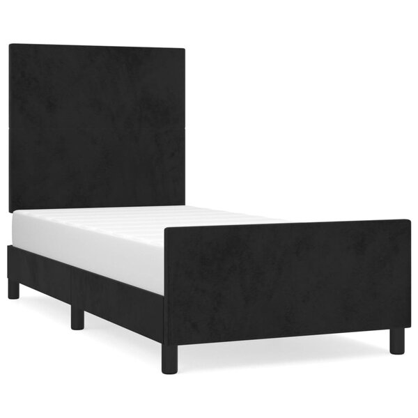 vidaXL Cadre de lit avec tête de lit Noir 90x200 cm Velours