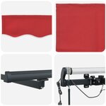 Auvent rétractable automatique vidaXL avec LED Rouge 350x250 cm