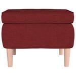 vidaXL Tabouret avec pieds en bois Rouge bordeaux Tissu