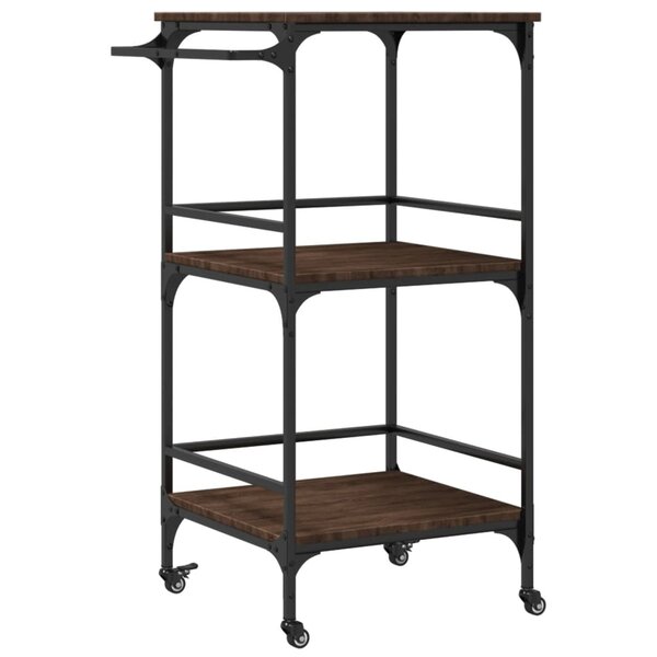 vidaXL Chariot de cuisine chêne marron 60 5x50x105cm bois d'ingénierie
