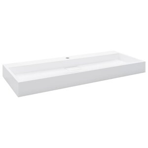 vidaXL Lavabo 120x46x11 cm Fonte minérale/marbre Blanc