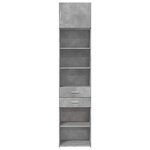 vidaXL Armoire de rangement mince gris béton 50x42 5x225 cm