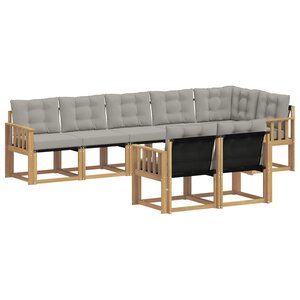 vidaXL Ensemble de canapés d'extérieur 8 pc Blanc et gris clair