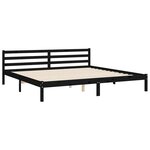 vidaXL Cadre de lit sans matelas noir 200x200 cm bois massif de pin