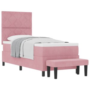 vidaXL Lit à ressorts avec matelas Rose 80 x 200 cm Velours