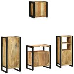 vidaXL Ensemble de mobilier de salle de bain avec étagère 4 Pièces