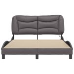 vidaXL Cadre de lit avec LED sans matelas Hvar gris 140x200 cm