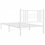 vidaXL Cadre de lit métal avec tête de lit blanc 90x190 cm