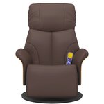 vidaXL Fauteuil inclinable de massage repose-pieds marron similicuir