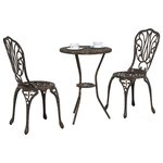 vidaXL Ensemble bistro de jardin 3 pc Bronze Aluminium