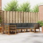 vidaXL Ensemble de canapés d'extérieur 7 Pièces Naturel et Anthracite