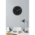 Horloge ronde vintage en verre 35 cm noir