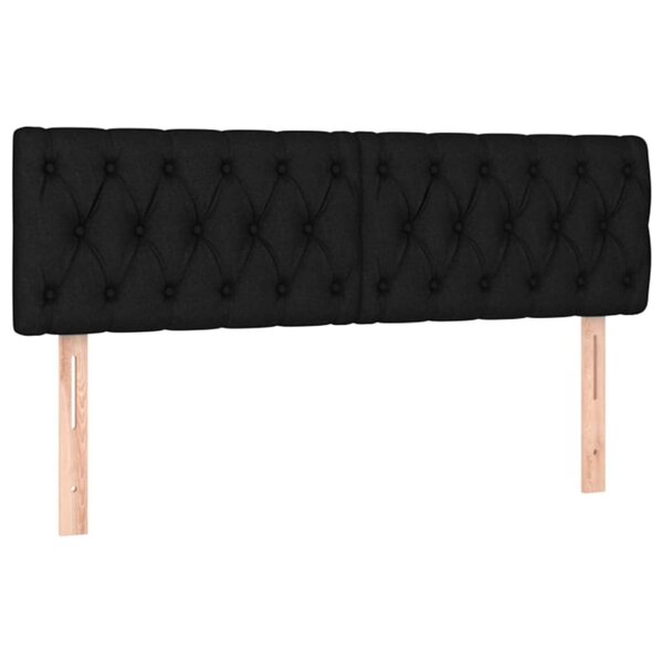 vidaXL Têtes de lit 2 Pièces Noir 72x7x78/88 cm Tissu