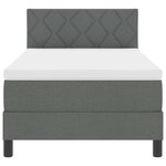 vidaXL Lit à ressorts avec matelas Gris foncé 90 x 190 cm tissu