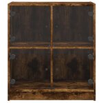 vidaXL Armoire latérale avec portes en verre chêne fumé 68x37x75 5 cm