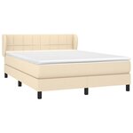 vidaXL Sommier à lattes de lit avec matelas Crème 140x200 cm Tissu