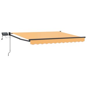 vidaXL Store rétractable manuel avec LEDs Sable