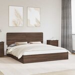 vidaXL Lit de Rangement Chêne brun 200 x 200 cm Bois d'ingénierie
