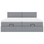 VidaXL Cadre de lit ottoman et matelas gris clair 200x200cm tissu
