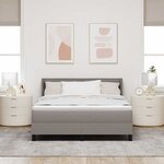 vidaXL Lit à ressorts avec tête de lit Taupe 200 x 140 cm tissu