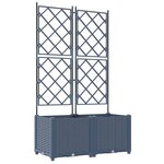 vidaXL Jardinière avec Treille 2 Pièces Grise 80x40x143 cm