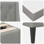 vidaXL Cadre de lit avec matelas Gris clair 80 x 200 cm Velours