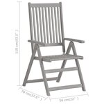 Vidaxl chaises inclinables de jardin 3 pièces avec coussins bois d'acacia