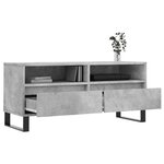 vidaXL Meuble TV gris béton 100x34 5x44 5 cm bois d'ingénierie